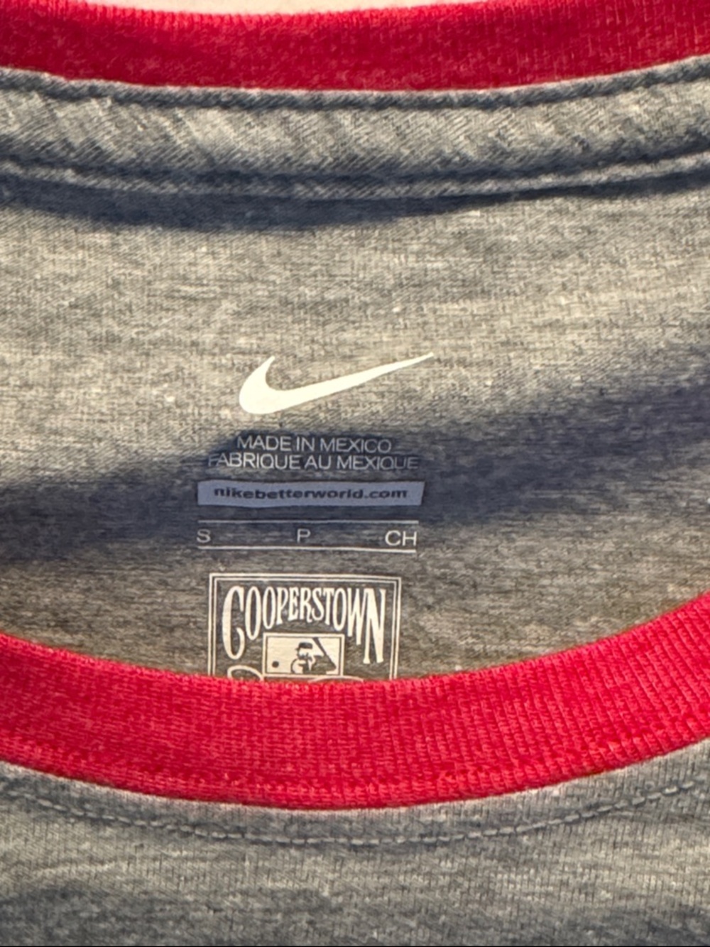 Nike Boston Red Sox Raglan Tee - Gray, Red & Navy - Picture 2 of 3